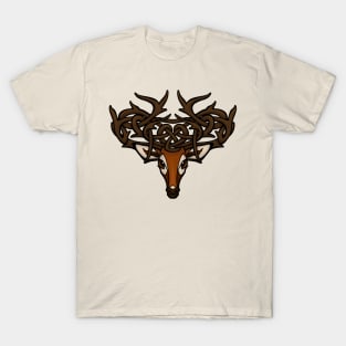 Celtic Deer with Knotted Antlers Red T-Shirt